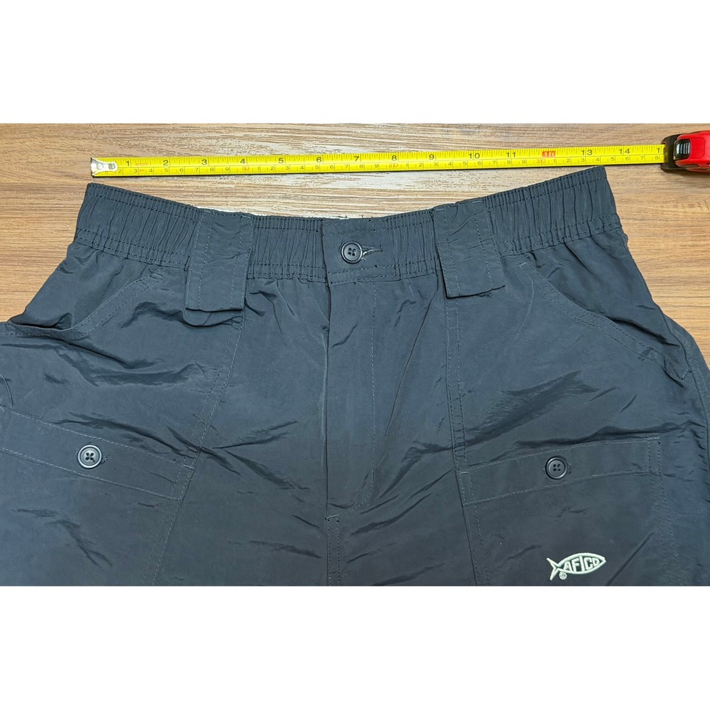 AFTCO Mens The Original Fishing 5" Shorts Navy Blue Nylon Utility Cargo Size 32 - Picture 7 of 9